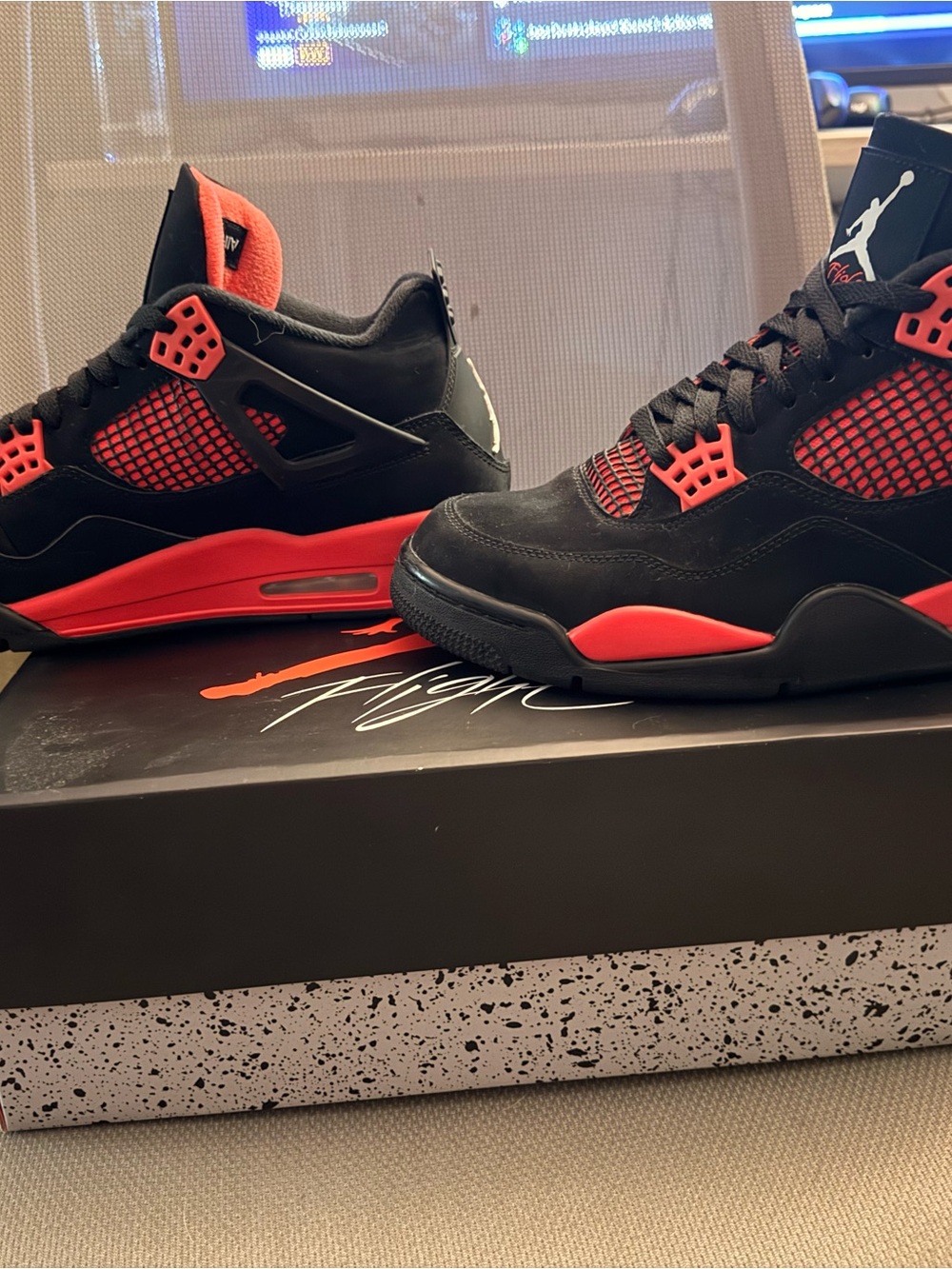 Air Jordan 4 Retro Red Cement Men's Size 10.5 (Includes shoe box)